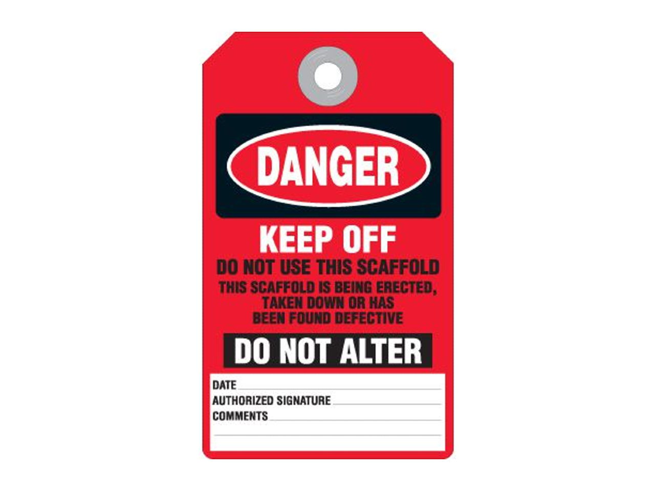 Scaffolding Accident Prevention Safety Tags - Available in Red, Yellow ...